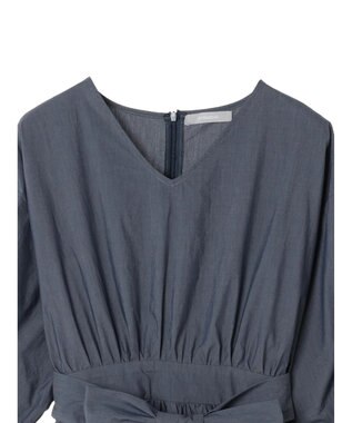 Green Parks ａ．ボリュームギャザーウエスト切替ワンピース Navy