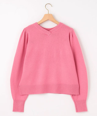 組曲 【8色展開・前後着用可】ウールカシミヤミックス パフスリーブ ニット 【WEB限定】ローズピンク系9