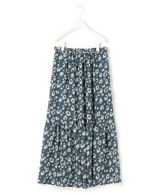 ICB 【洗える】レオパードプリント ティアードスカート パイングリーン系6