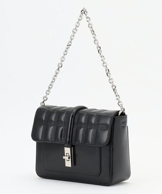 ICB フラップミニショルダーバッグ キルティングブラック系