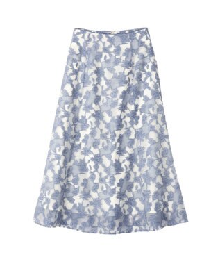 YECCA VECCA シアーレース柄マーメイドスカート Blue