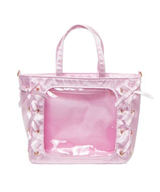 WEGO 【痛バ＆推し活グッズ】レースアップミニぬいショルダー ライトピンク
