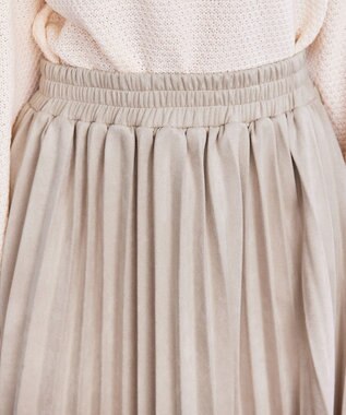 Tiaclasse 【新色追加】スエードポンチプリーツスカート アイボリー