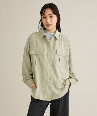 CRAFT STANDARD BOUTIQUE とろみワークシャツ Light Green