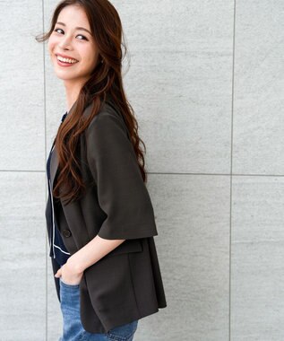 ANY SIS アーバンクールタッチ 半袖 ジャケット スレート
