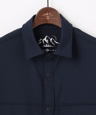 JOSEPH ABBOUD MOUNTAIN 【UVカット/接触冷感】SOLAMENT トリコットメッシュ 半袖 シャツ ネイビー系