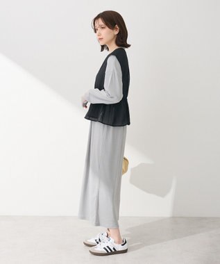 Green Parks ＳＥＴ２点シアーナイロンベスト＋リブワンピース Gray