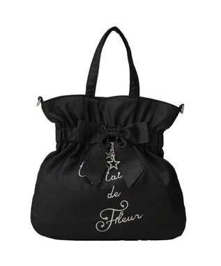 Maison de FLEUR スターリボン２Ｗａｙトートバッグ Black