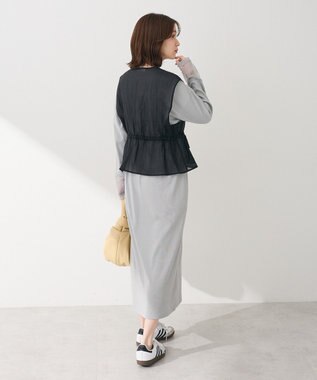 Green Parks ＳＥＴ２点シアーナイロンベスト＋リブワンピース Gray