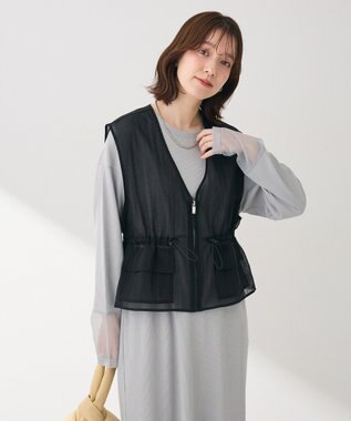 Green Parks ＳＥＴ２点シアーナイロンベスト＋リブワンピース Gray