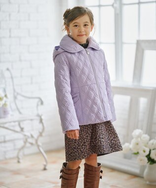 組曲 KIDS 【110-140㎝】中綿キルト コート ラベンダー系