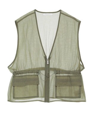 Green Parks ＳＥＴ２点シアーナイロンベスト＋リブワンピース Black