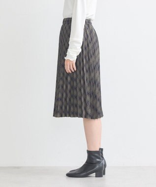 earth music&ecology すきな丈Ｔ／Ｒプリーツスカート Check Brown