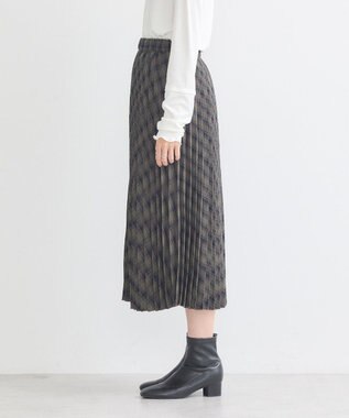 earth music&ecology すきな丈Ｔ／Ｒプリーツスカート Check Brown
