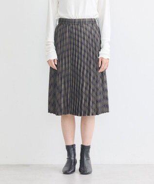 earth music&ecology すきな丈Ｔ／Ｒプリーツスカート Check Brown