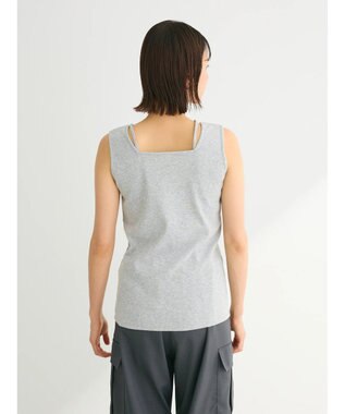 Green Parks マルチストラップテレコタンク Gray Mixture