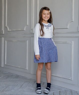 組曲 KIDS 【150-160㎝】トロンプルイユロン Tシャツ オフホワイト