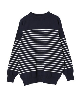 CRAFT STANDARD BOUTIQUE パネルボーダーニットプルオーバー Navy