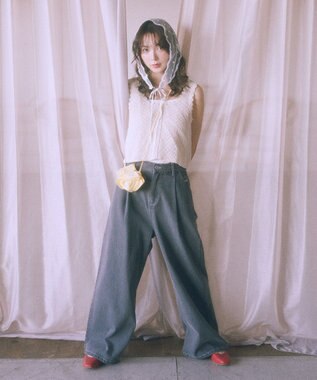 earth music&ecology ドットレースバブーシュカ Ivory