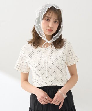 earth music&ecology ドットレースバブーシュカ Ivory