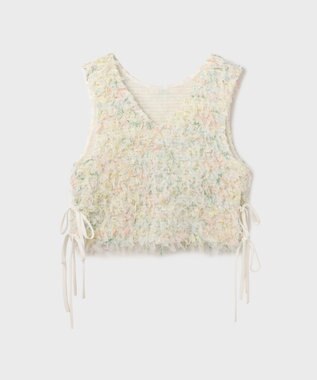 GRACE CONTINENTAL フリンジチュールベスト キナリ