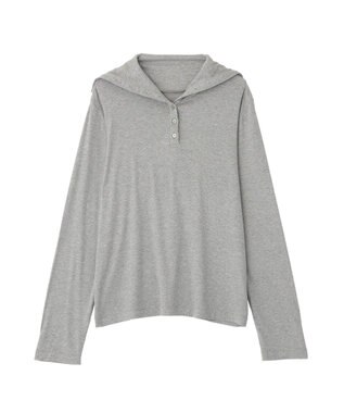 CRAFT STANDARD BOUTIQUE ハイネックハーフボタンプルオーバー Gray Mixture