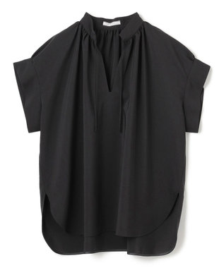 BEIGE， 【洗える/接触冷感/速乾/UVケア対応】BATEAU / Vネックバックギャザーハーフスリーブブラウス Black