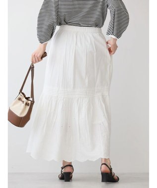 AMERICAN HOLIC インドＣｏｔｔｏｎスカラップ刺繍スカート Off White