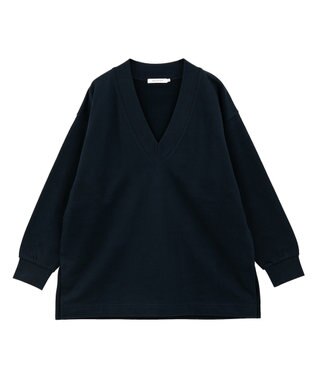 AMERICAN HOLIC Vネックサイドスリットロングスウェットプルオーバー/チュニック Navy