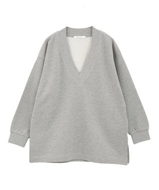 AMERICAN HOLIC Vネックサイドスリットロングスウェットプルオーバー/チュニック Light Gray Mixture