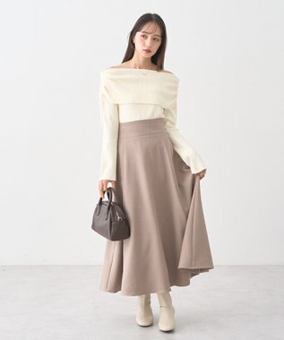 earth music&ecology バックレースアップスカート Beige