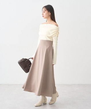 earth music&ecology バックレースアップスカート Beige