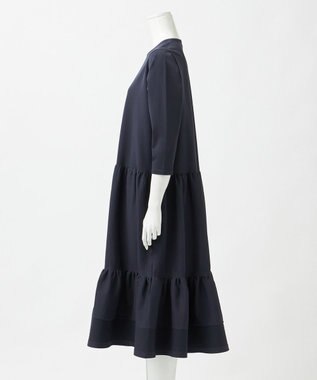 23区 L 【R(アール)】フォルムニット ティアード ワンピース ネイビー系