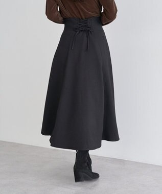 earth music&ecology バックレースアップスカート Black