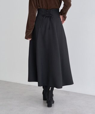 earth music&ecology バックレースアップスカート Black