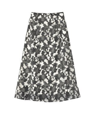 YECCA VECCA シアーレース柄マーメイドスカート Black