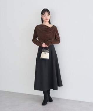 earth music&ecology バックレースアップスカート Black