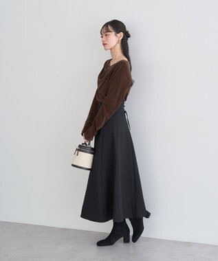 earth music&ecology バックレースアップスカート Black