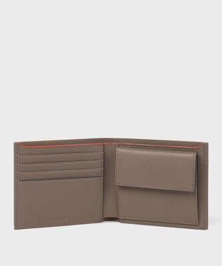 Paul Smith ストライプカラードエッジ 2つ折り財布 グレイッシュベージュ