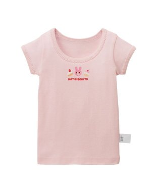 MIKI HOUSE HOT BISCUITS 【80-120cm】 フライス素材半袖肌着(女の子用インナー) ピンク