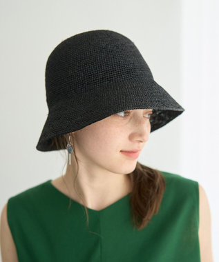 YECCA VECCA 【CONTROL FREAK】ラフィアバケットハット Black