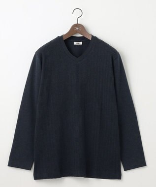 JOSEPH ABBOUD 【キングサイズ・ビジカジ】ストライプリンクス VネックＴシャツ