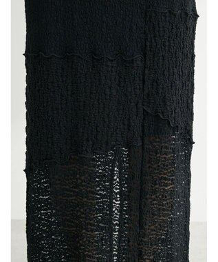 Green Parks パッチワーク風メロースカート Black