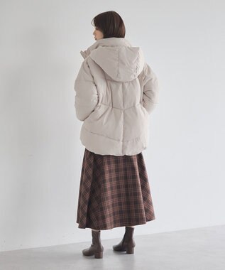 earth music&ecology バックレースアップスカート Check Brown