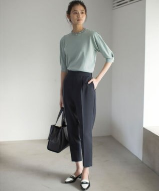 組曲 S 【WEB限定】ビジューパフスリーブ ニット ミントグリーン系