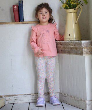 ANY KIDS 総柄フルレングスレギンス オフホワイト×小花柄