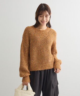 Green Parks ｍｉｘラメショートニットプルオーバー Orange