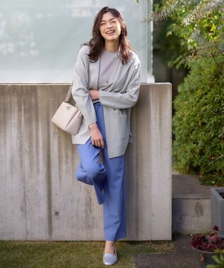 ANY ニットフーディーコーディガン トップグレー