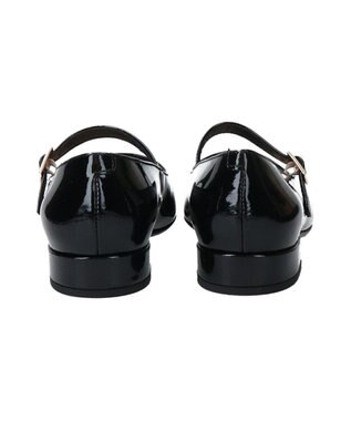 INTER-CHAUSSURES 【FABIO RUSCONI】スクエアトウワンストラップパンプス ブラックエナメル