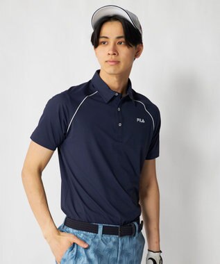 FILA GOLF／marie claire 【FILA GOLF】ラグラン半袖ポロシャツ ネイビー
